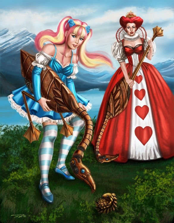 Steampunk Gothic Lolita Alice Croquet Wonderland