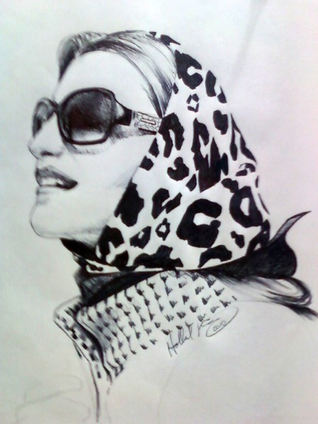 woman with leopard scarf