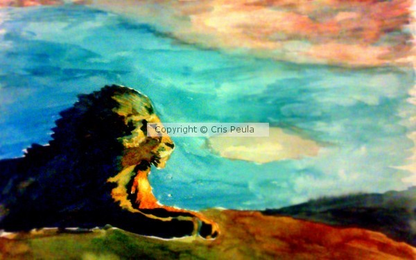 lion watercolors