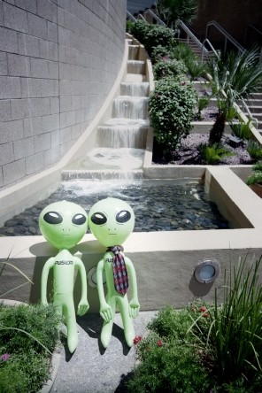 Aliens posing at a Water Fall