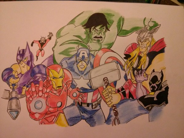 Avengers Earth's Mightiest Hero's drawing A3