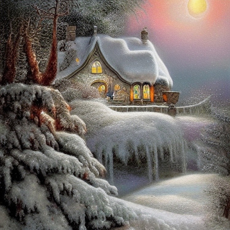 snowy fantasy house