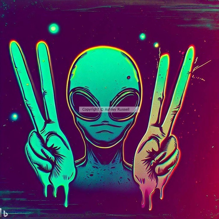 Peace Alien-Neon Drip
