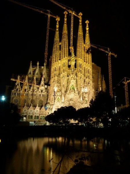 Sagrada Familia Temple by Night. Barcelona.
