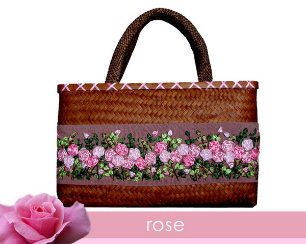 Pink Rose Ribbon Handbag