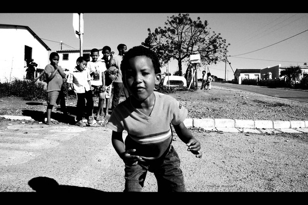 kids at a stop street