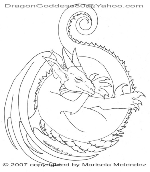 Sleeping Dragon Lineart