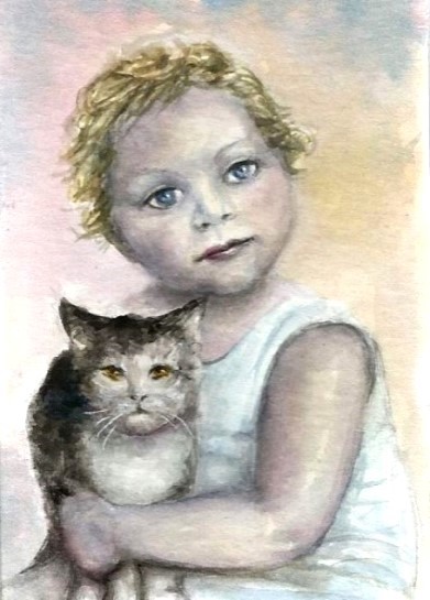 Girl and Kitten