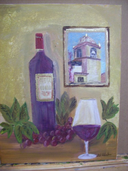 #155 wine bottle, wall pic.