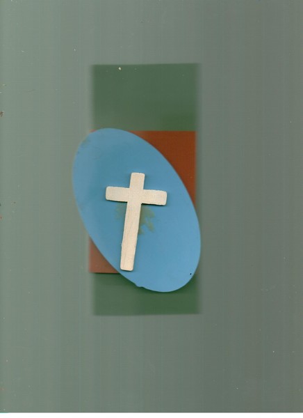 cross on blue orange and green