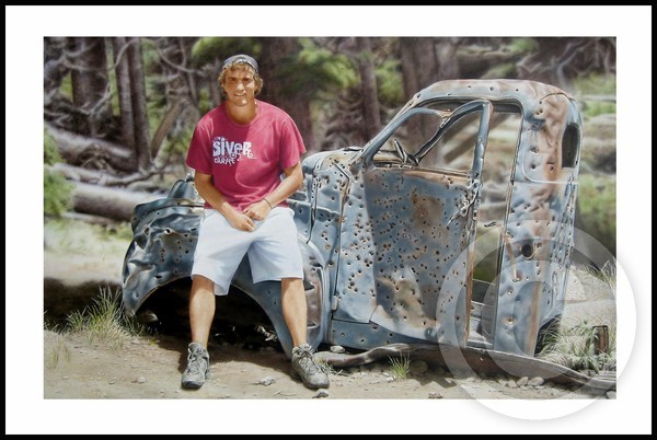 Portrait of Jake with old truck.