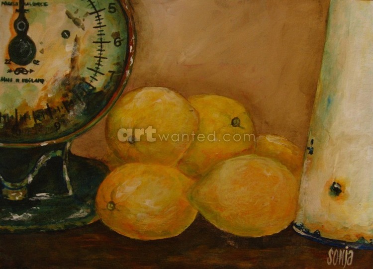 Lemons and kitchen scale