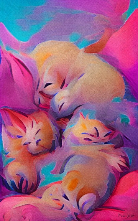 Cute Kittens Sleeping 