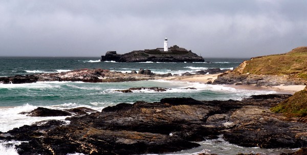 Godrevy lighthouse, St Ives Bay, Cornwall