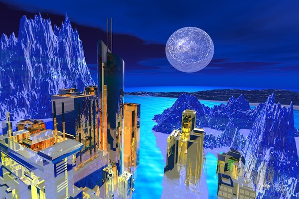 Moonlit Cityscape