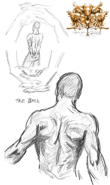 Helping Hands + Back Study Sketch
