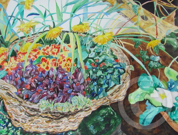 In a Country Garden, Aquarelle, 2011, 50 x 65 cm., 19.75 x 25.6 in
