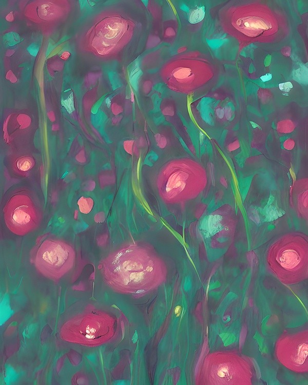 Abstract muted red roses