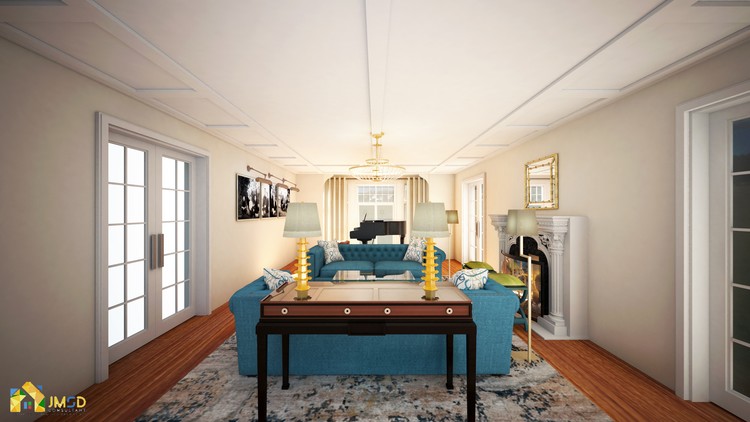 Architectural Rendering Services  NYC Elegant living room Design