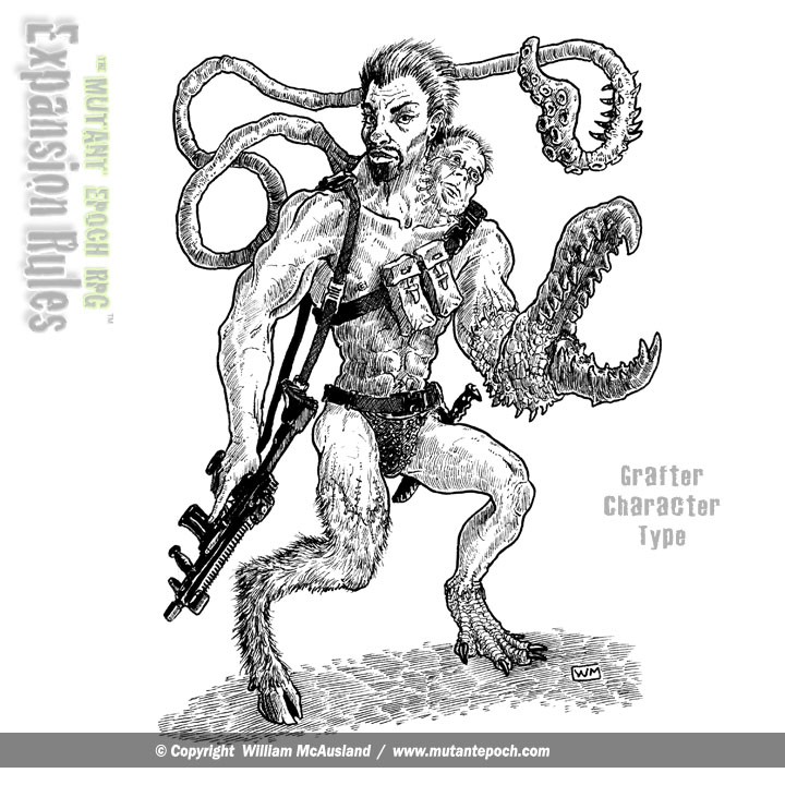 The-Mutant-Epoch RPG-Expansion-Rules-Art-Male-Grafter-with-pincer-arm-web