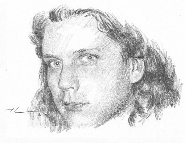 young man pencil portrait