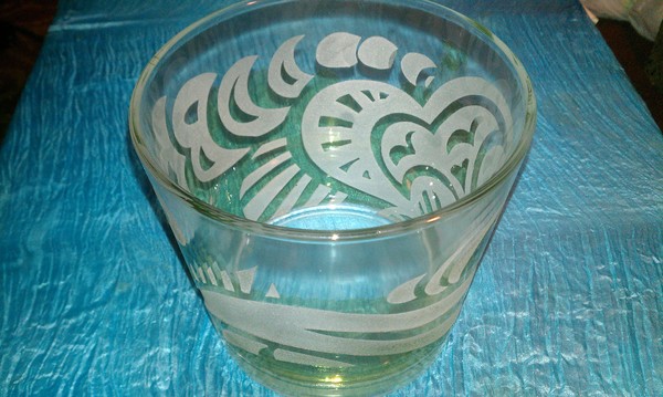 etched glass planter