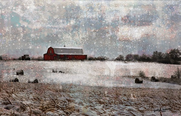 Barn in snow