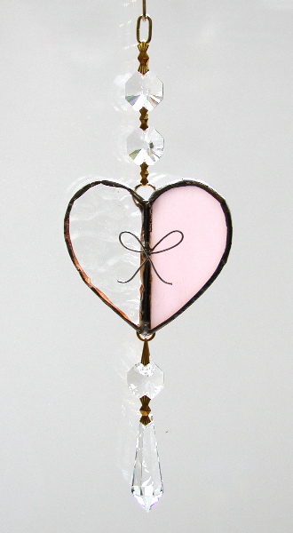 Forget-Me-Knot petite stained glass heart 