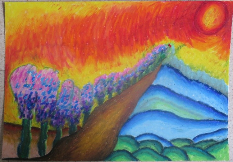 abstract oil pastel