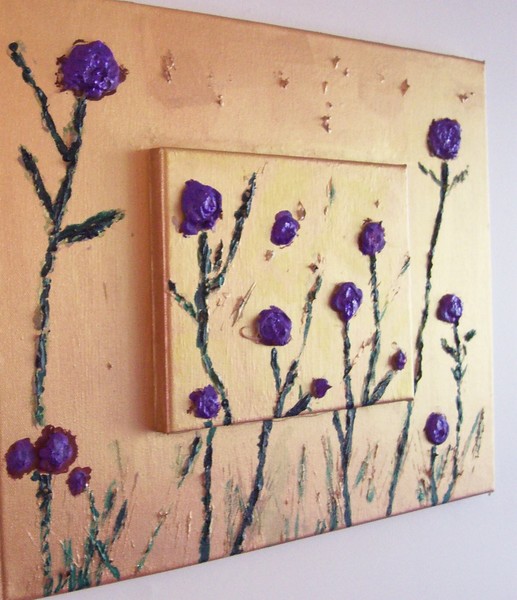 Multi Layered Painting - Purple Wildflowers