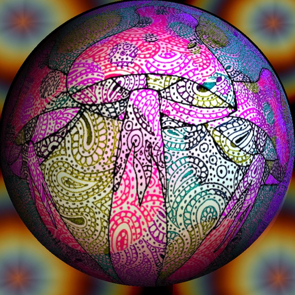 Mushroom Doodle Sphere