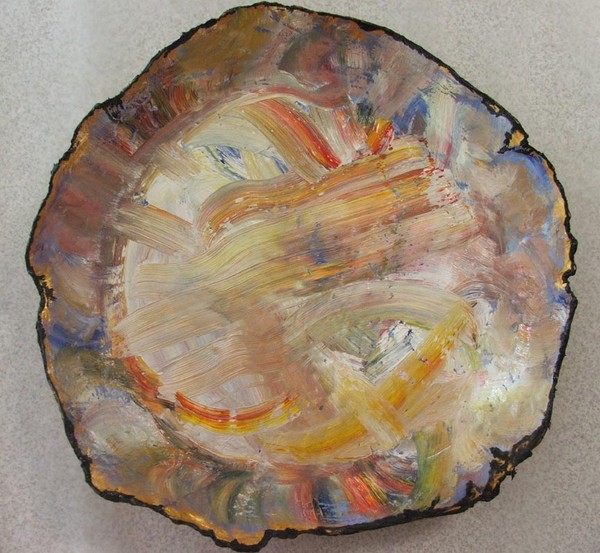SUNSET BOWL, Handmade paper mache ART bowl