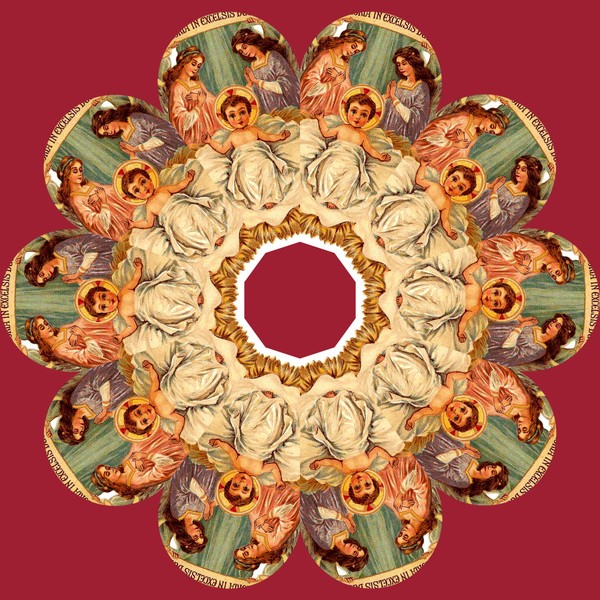 KALEIDOSCOPE OF ANGELS & JESUS IN MANGER