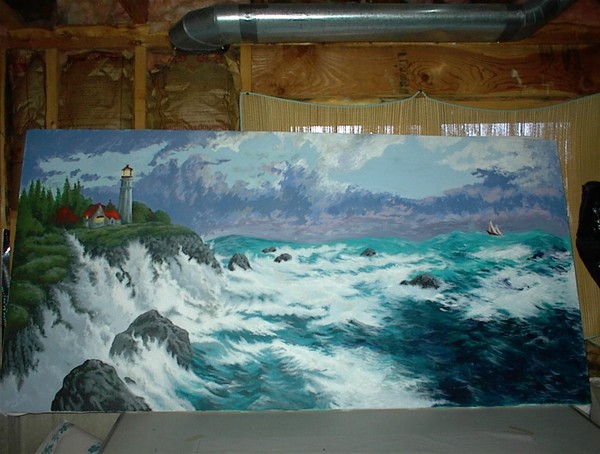Landscape- After Kinkade (conquering the storms 