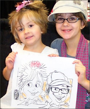 Souvenir caricature Sketch of Two Girls