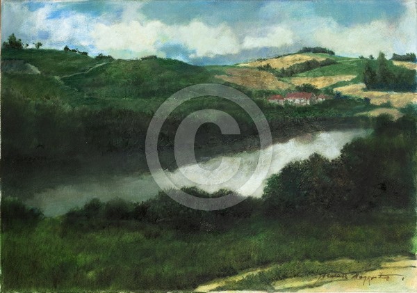 Fluss 50x35 oil on canvas