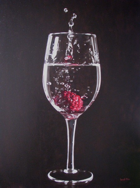 Raspberry in glass