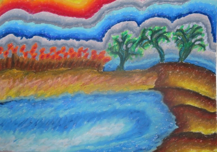 abstract oil pastel