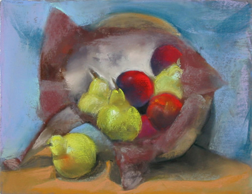 Plums and Pears in a Basket