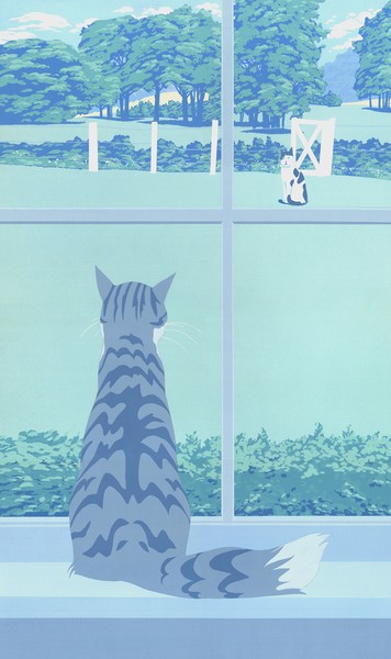 Cat Starring Out Window - Custom Phone Case Art