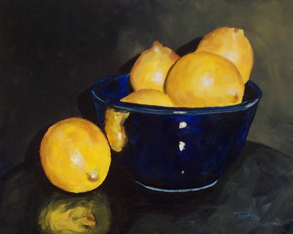 Lemons with Blue Bowl
