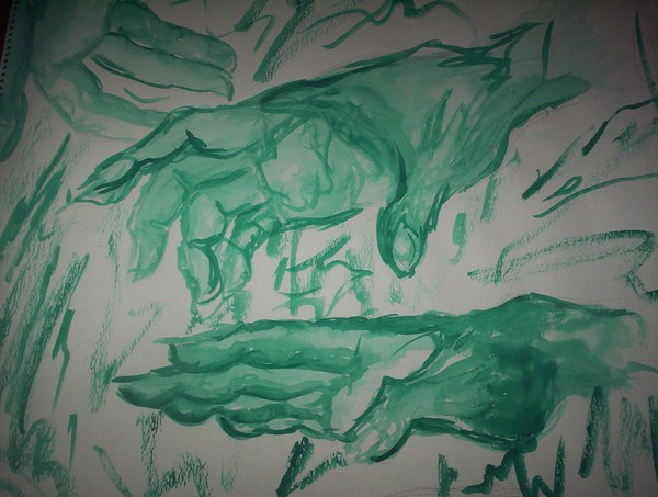 watercolor hands