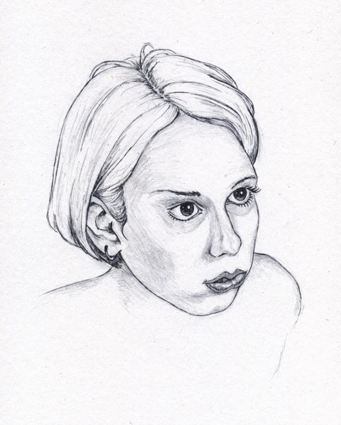 Portrait of girl with short hair.