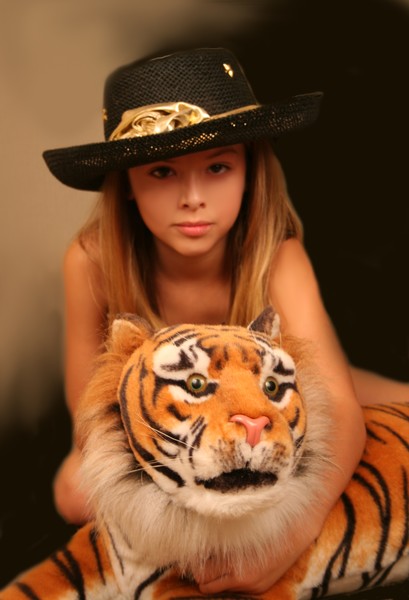 Abbey with her tiger