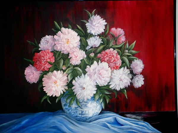 Peonies in a Chinese Vase