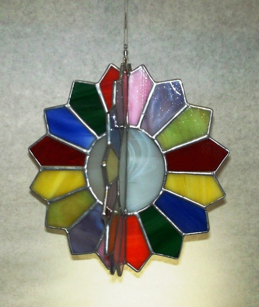 3D Dresden Quilt Block Stained Glass Mobile