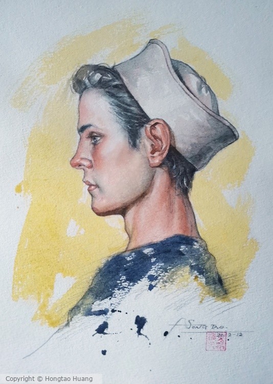 Watercolor portrait of Sailor