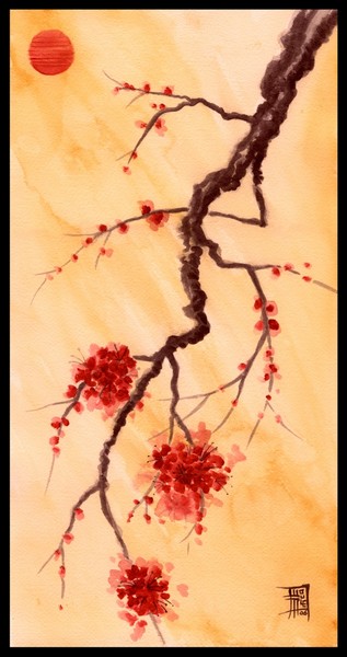 Red Sun & Plum Blossoms