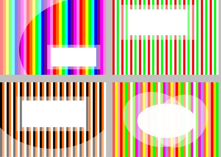 Four rectangular patterns with a striped pattern. Christmas, Halloween colors and rainbow