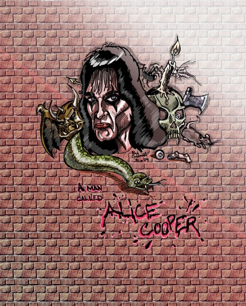 1991 Alice Cooper Drawing in Color
